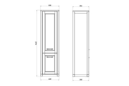 Пенал ASB Woodline Толедо 40 Smalt синий