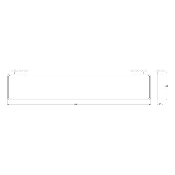 Полка с держателями  матовое стекло;  ARTWELLE Regen 832760A хром