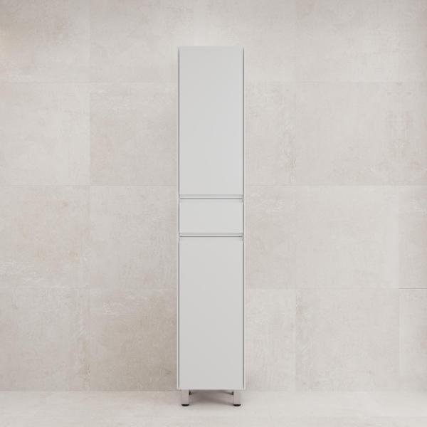 Пенал Style Line ЛИМА36 напольный, 1 ящ., 2 створки, PLUS, эмаль, белый матовый