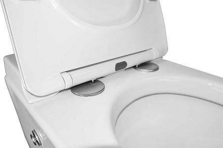 Унитаз импульсный Azario AZ-101C подвесной 360х590х380, квадратный, быстросъемное сиденье микролифт, монтажная рама в комплекте