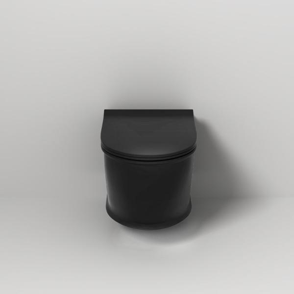 Унитаз Grossman GR-4482BMS Retro (545*370*360) ЧЕРНЫЙ МАТОВЫЙ подвесной Безободковый с тонкой крышкой