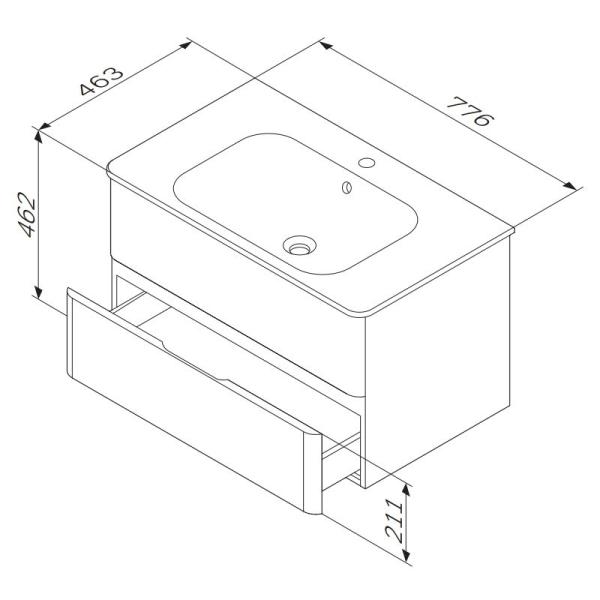 Раковина Am.Pm Bliss D M55WPX0801WG 80 см