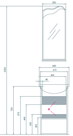Тумба под раковину Акватон Колибри 45 см цвет белый