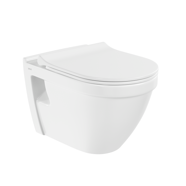Инсталляция с унитазом VitrA S50 9003B003-7203 комплект 4 в 1 с сиденьем микролифт безободковый цвет клавиши глянцевый белый
