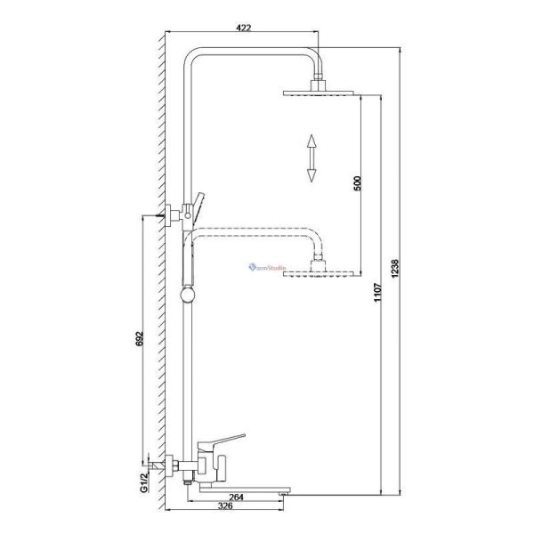 Душевая система Frap F2461 хром для ванны