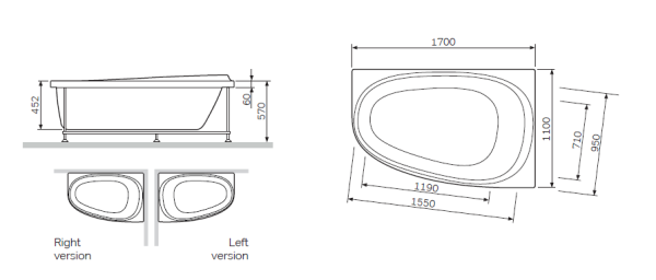 Ванна AM.PM Like W80A-170L110W-A белый