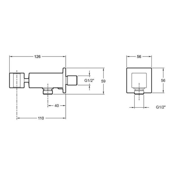 Шланговое подсоединение Jacob Delafon EO E14791-CP хром