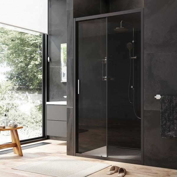 Дверь душевая в нишу AM.PM Gem W90G-110-1-195BG прозрачное, тонированное; профиль черный