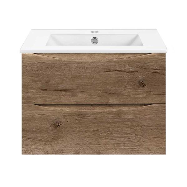 Тумба под раковину Vincea Mia Slim 700 подвесная, 2 выкатных ящика soft close, V.Oak