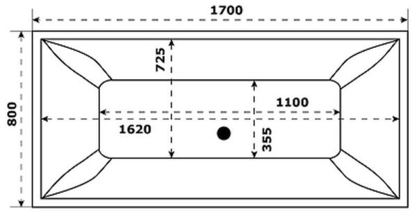 Ванна GOOD DOOR Мадрид 170х80 литьевой мрамор белый