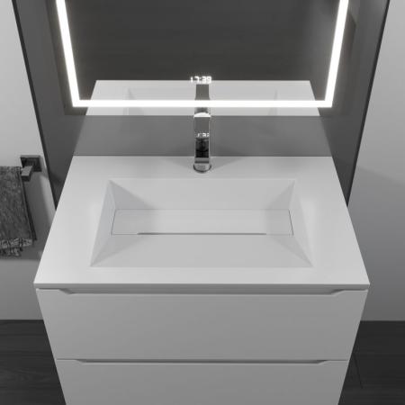 Раковина для ванной полувстраиваемая Uperwood Next Premium 70 см, прямоугольная, белая