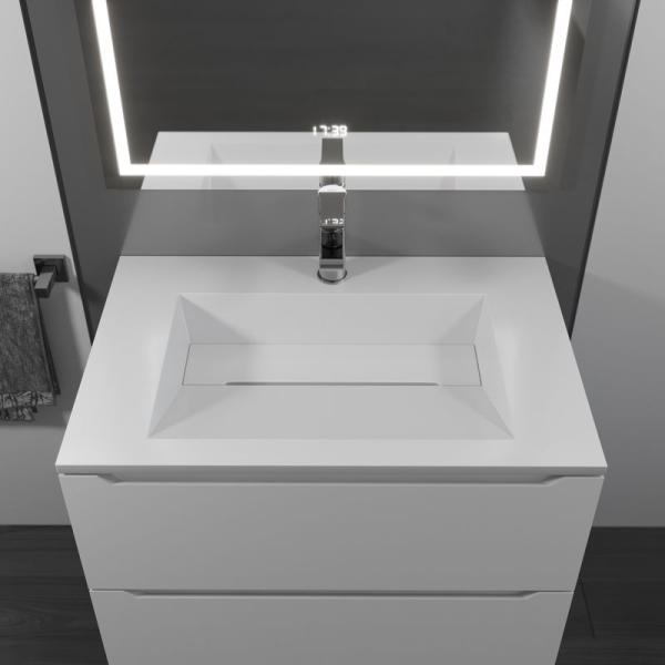 Раковина для ванной полувстраиваемая Uperwood Next Premium 70 см, прямоугольная, белая