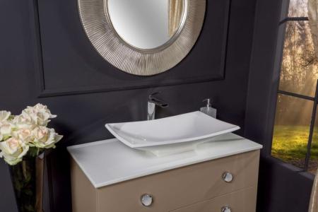 Зеркало Boheme Shine круглое D82 528-SL light, серебро ПУ с подсветкой