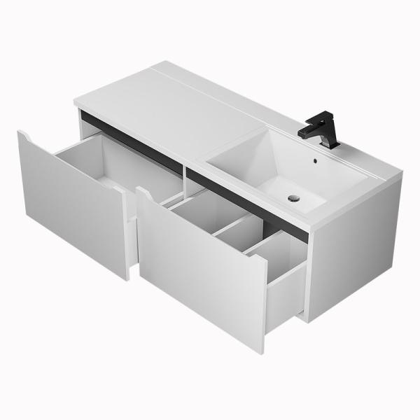 Тумба под стиральную машину Uperwood Tanos 60 см раковина Cosmos 120 см правая, белая/графит