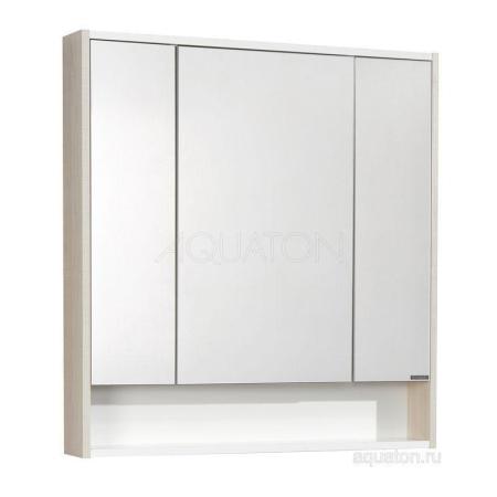 Зеркальный шкаф AQUATON Рико 80 белый, ясень фабрик 1A215302RIB90