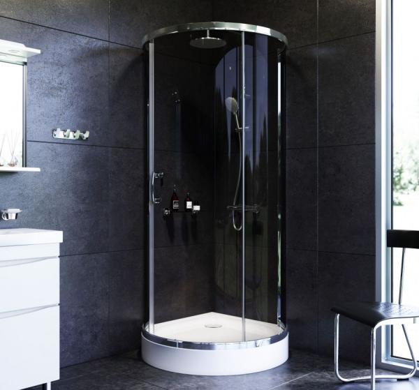 Душевой уголок 95x95 см, без поддона AM.PM Like W83G-333-095CG стекло тонированное, профиль глянцевый хром