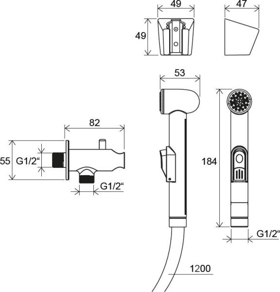 Гигиенический душ Ravak BM 040.00 с запорным вентилем X070077