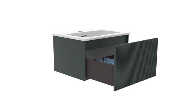 Тумба под раковину LA FENICE TERRA Grigio серая 60 FNC-01-TER-G-60 серый матовый зелёный матовый
