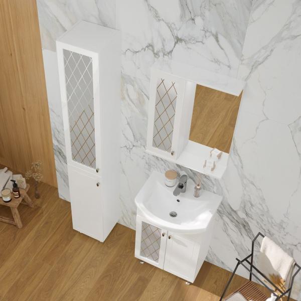 Пенал для ванной напольный Volna Milena 30 белый глянец