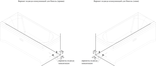 Ванна Радомир Vannesa Николь 2-01-0-0-1-210 180x80 см