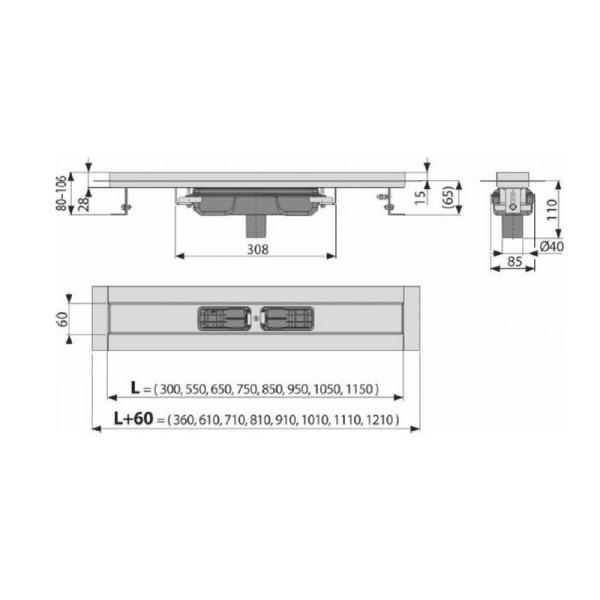 Душевой лоток AlcaPlast APZ1106-850 Professional