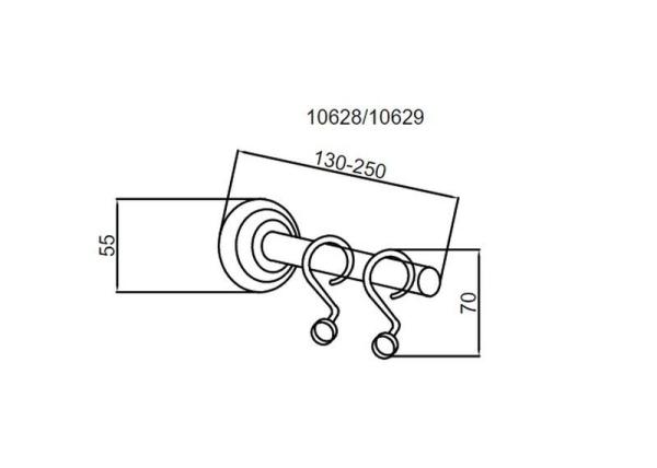 Карниз для шторки ванны Boheme Imperiale 10420 золото