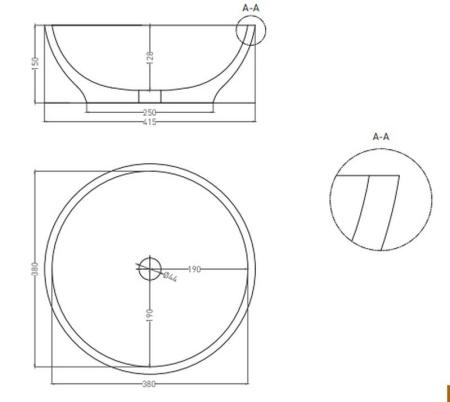 Раковина Salini GLORIA 03 S-Stone покраска RAL матовая 42x42 1102203MF накладная
