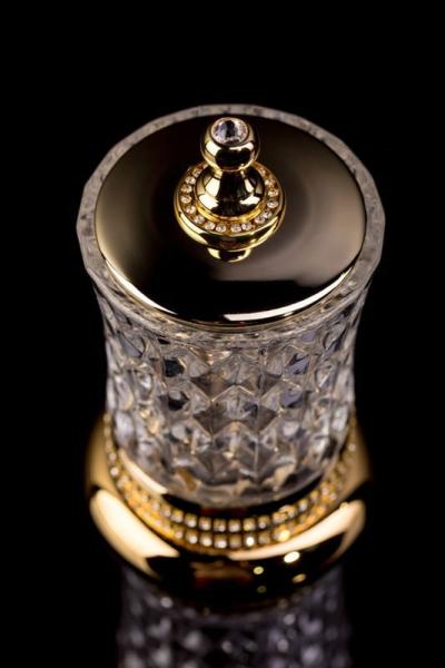 Настольный стакан для ватных дисков Boheme Imperiale 10415 золото