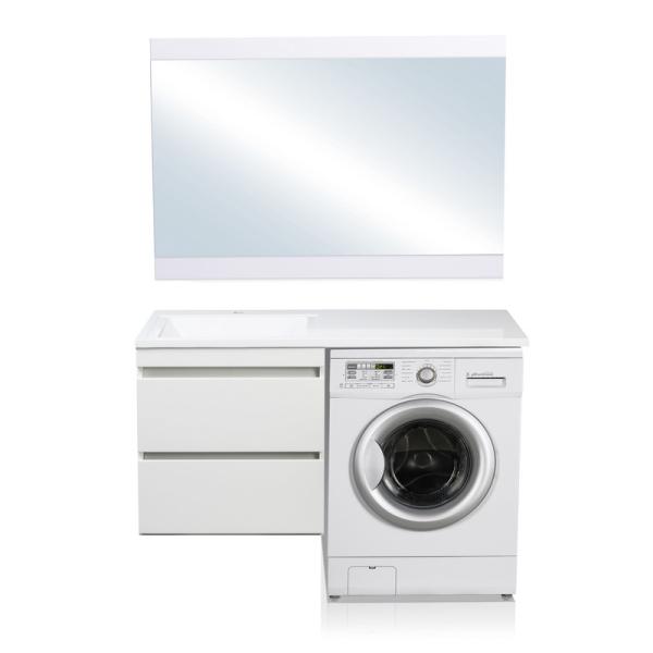 Тумба под раковину Style Line Elfante Даллас 120 подвесная, Люкс белая, PLUS