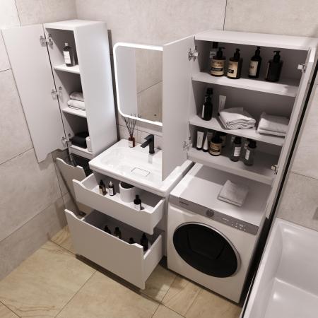 Тумба напольная Style Line Марелла 70 (2 ящ.) Люкс антискрейтч белый матовый, PLUS