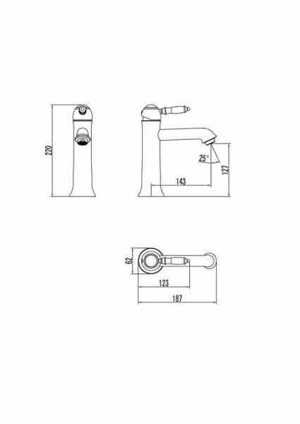 Смеситель Lemark Villa LM4837B для раковины , бронза