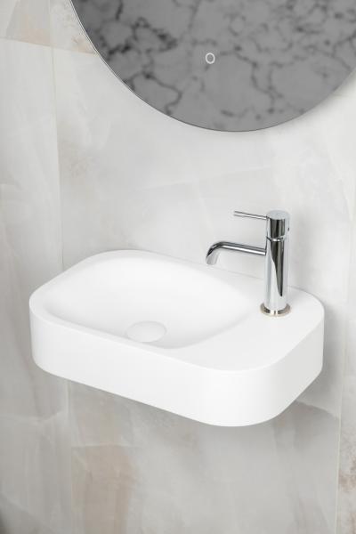 Раковина накладная Boheme COLIBRI Corian 480*320*100 Matt White 902-MW