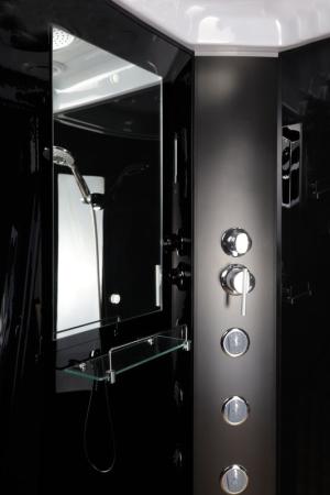 Душевая кабина Niagara NG-6501-14G 900х900х2150 средний поддон 26см стекло тонированное алюм черный