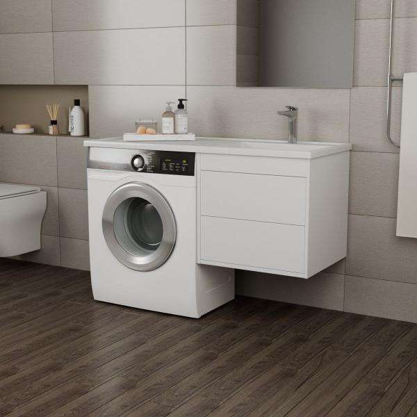 Тумба Veneciana Nera 55 под умыв-к "Magenta 1200" R/L и стир.машин., с 2-мя ящиками, подвес, белая