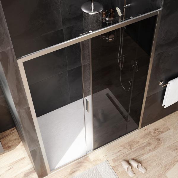 Дверь душевая в нишу AM.PM Gem W90G-140-1-195MG прозрачное, тонированное; профиль хром матовый