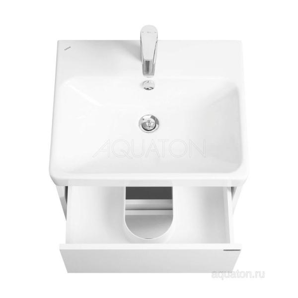 Тумба под раковину AQUATON Сканди 55 белый матовый, белый глянец 1A251701SD010