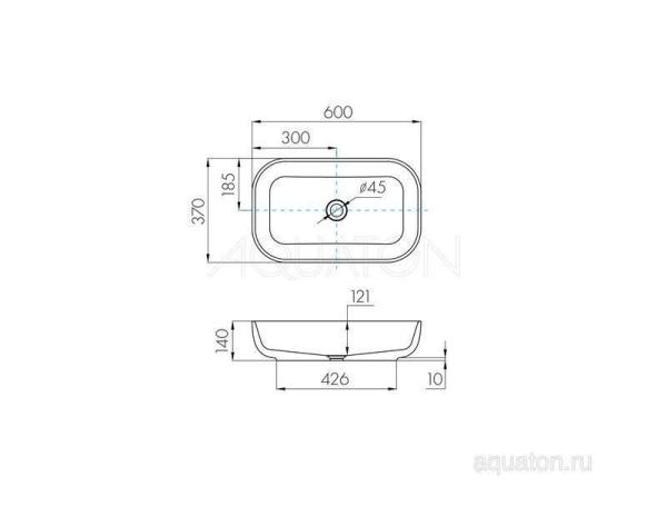 Раковина AQUATON Лола 60 1A73313KLK010 литьевой мрамор