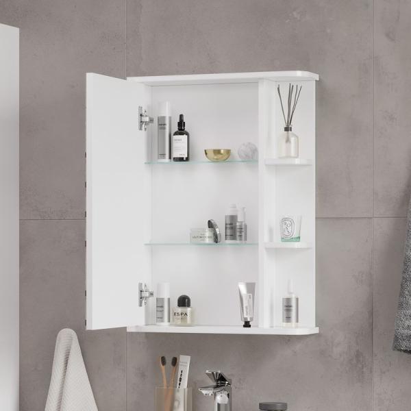 Шкаф зеркальный Twing 50 белый глянец