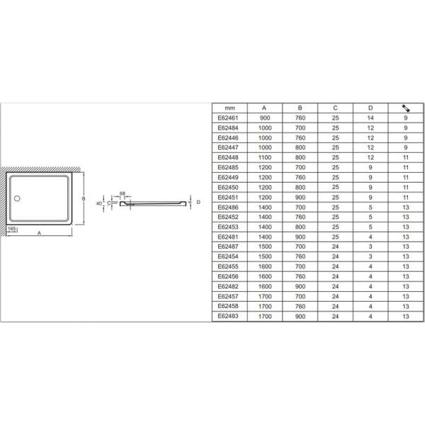 Поддон для душа Jacob Delafon FLIGHT E62482-F-M53 160x90 см литьевой мрамор