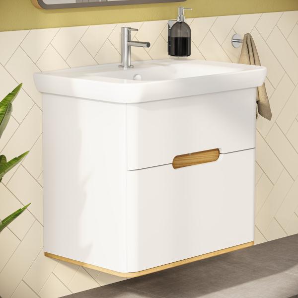 Тумба с раковиной  VitrA Sento  60824 80 см матовая белая МДФ