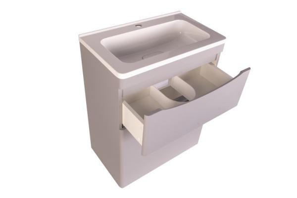 Тумба под раковину Style line El Fante напольная Бергамо мини 60 (2 ящ.) Люкс антискрейтч серый, PLUS