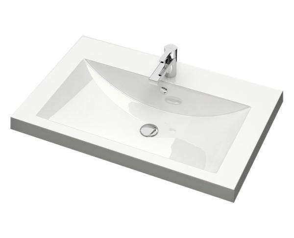 Раковина для ванной полувстраиваемая Uperwood Eva 75 см, прямоугольная, белая
