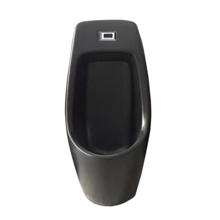 Писсуар настенный SantiLine SL-6002MB с встроенным инфрокрасным электронным смывом, черный матовый