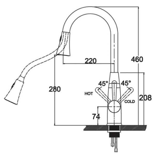 Смеситель для кухни KAISER Merkur (26144) хром