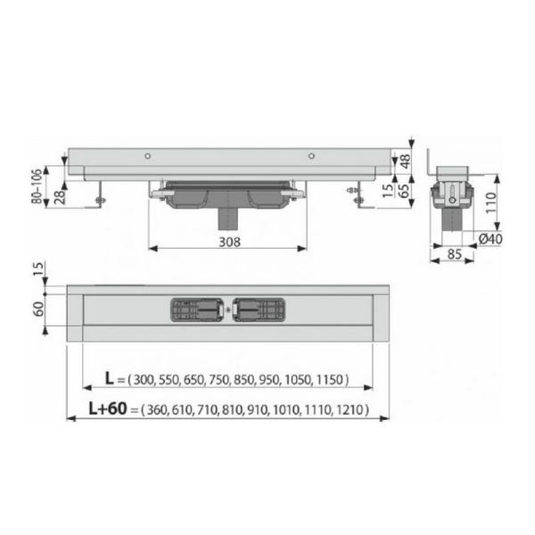 Душевой лоток AlcaPlast APZ1116-750 Wall Low