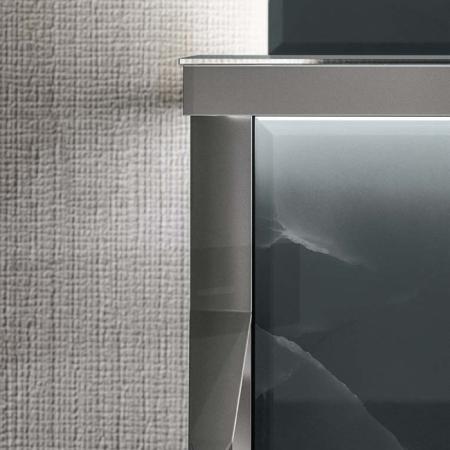 VITAGE milldue edition HILTON 06 Комплект мебели 226х56х77см напольный, 2 раковины, 2 зеркала, с подсветкой, цвет: onice smoke/полированная сталь