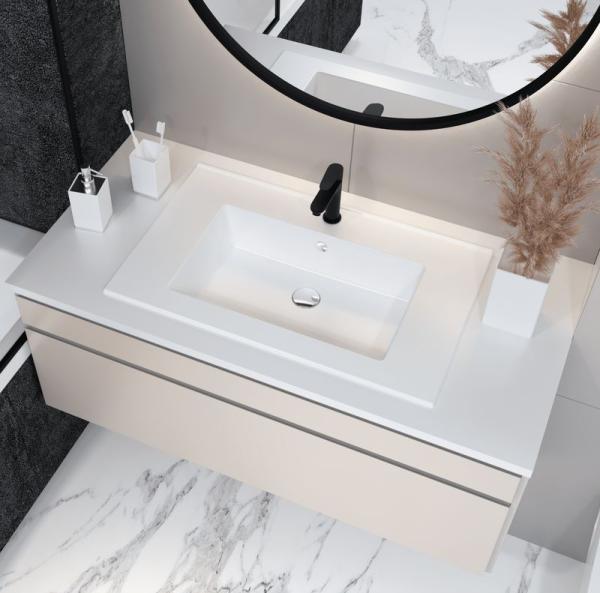 Раковина для ванной Uperwood Parma Premium 75 см, белая глянцевая полувстраиваемая 