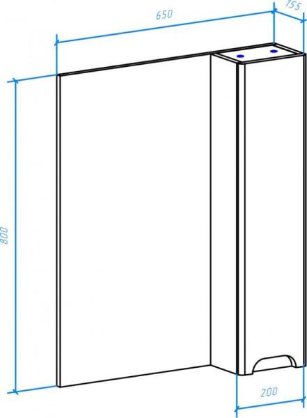 Зеркало-шкаф Bellezza Андрэа 65 R бежевый