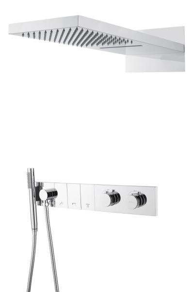 Встроенная душевая система Boheme ZODIAC с термостатом, трехпозиционная Chrome 133-CR