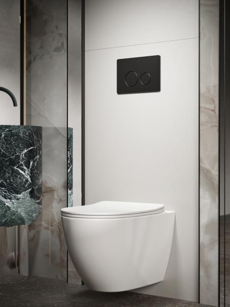 Кнопка смыва KNOTLOR DUET BIS107BL, черный  (серия 1)